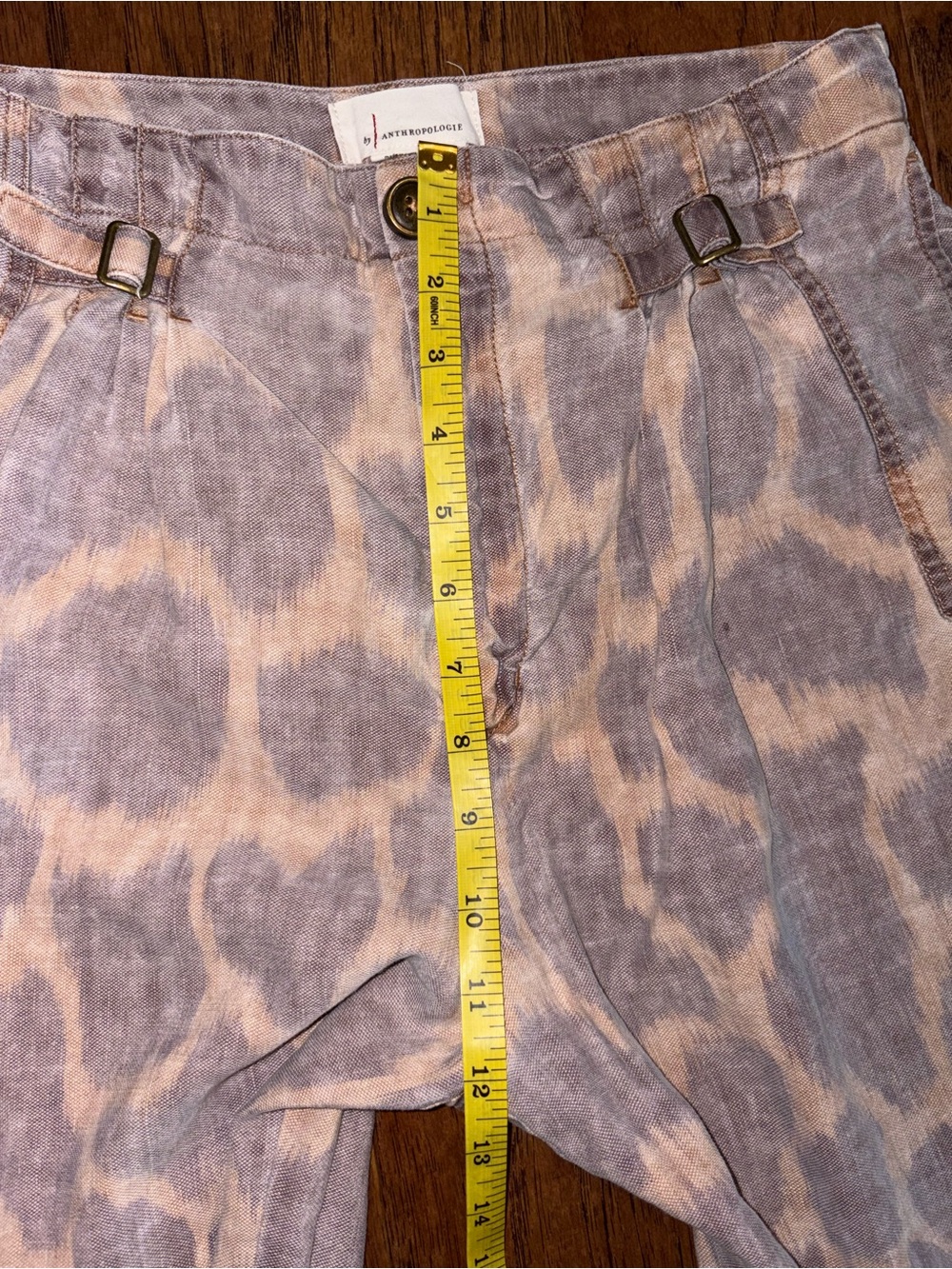 Anthropologie Tamarind Trousers Linen Giraffe Print Joggers Pants Size 8 - Picture 13 of 13